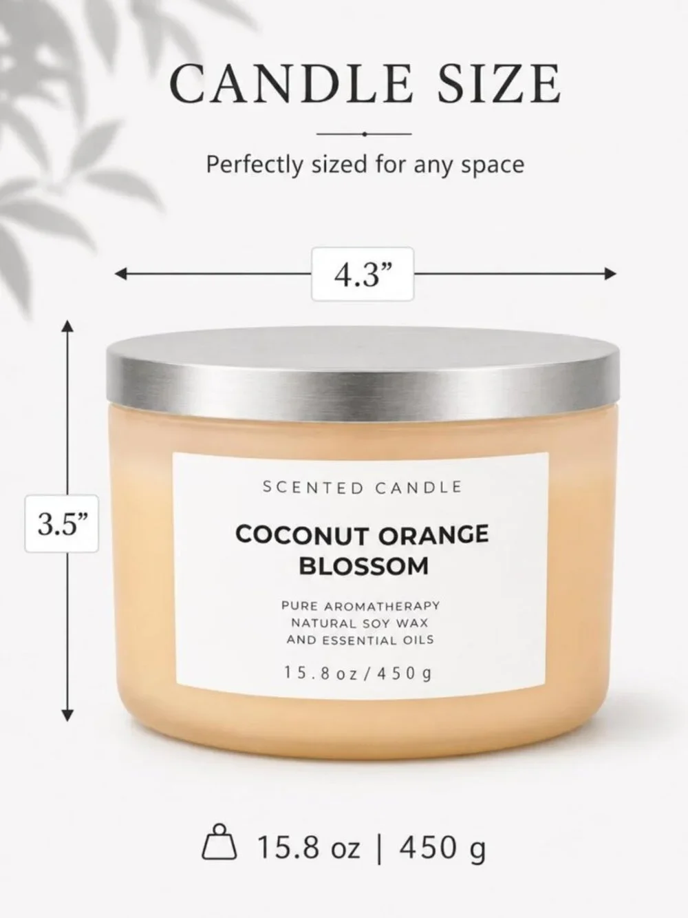 Tropical Coconut Orange Blossom Candle | 3-Wick Soy | Floral Citrus Scent | Long
